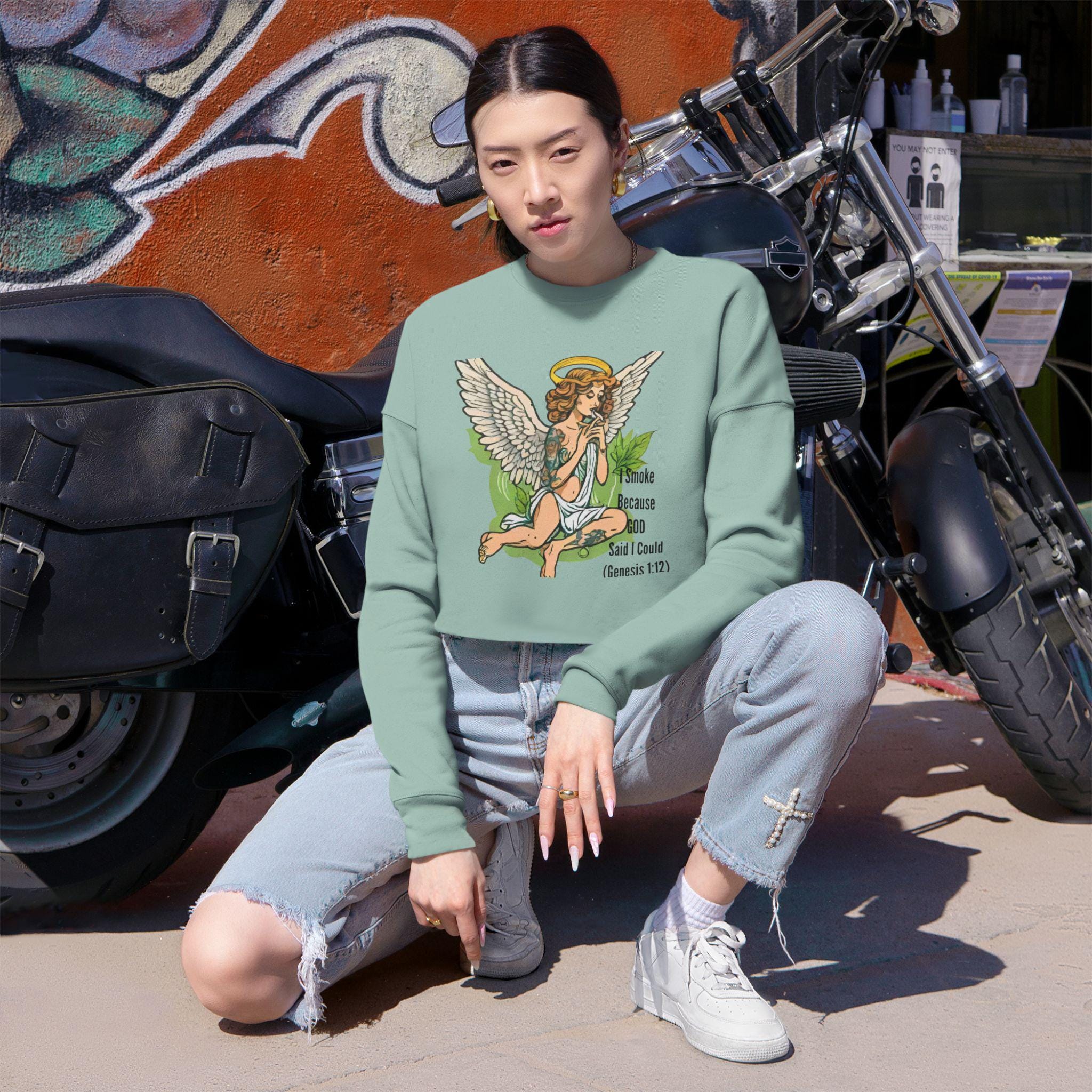 CH Smoking Angel Crop Sweatshirt
