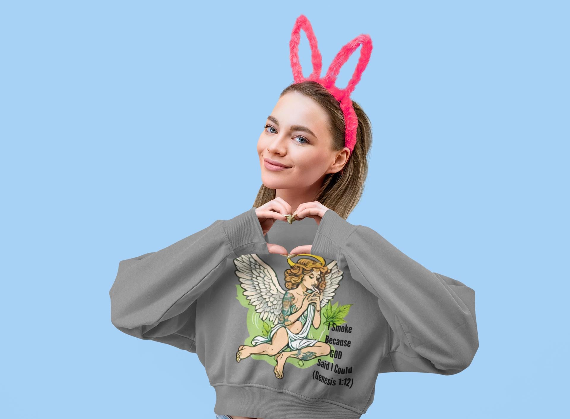 CH Smoking Angel Crop Sweatshirt