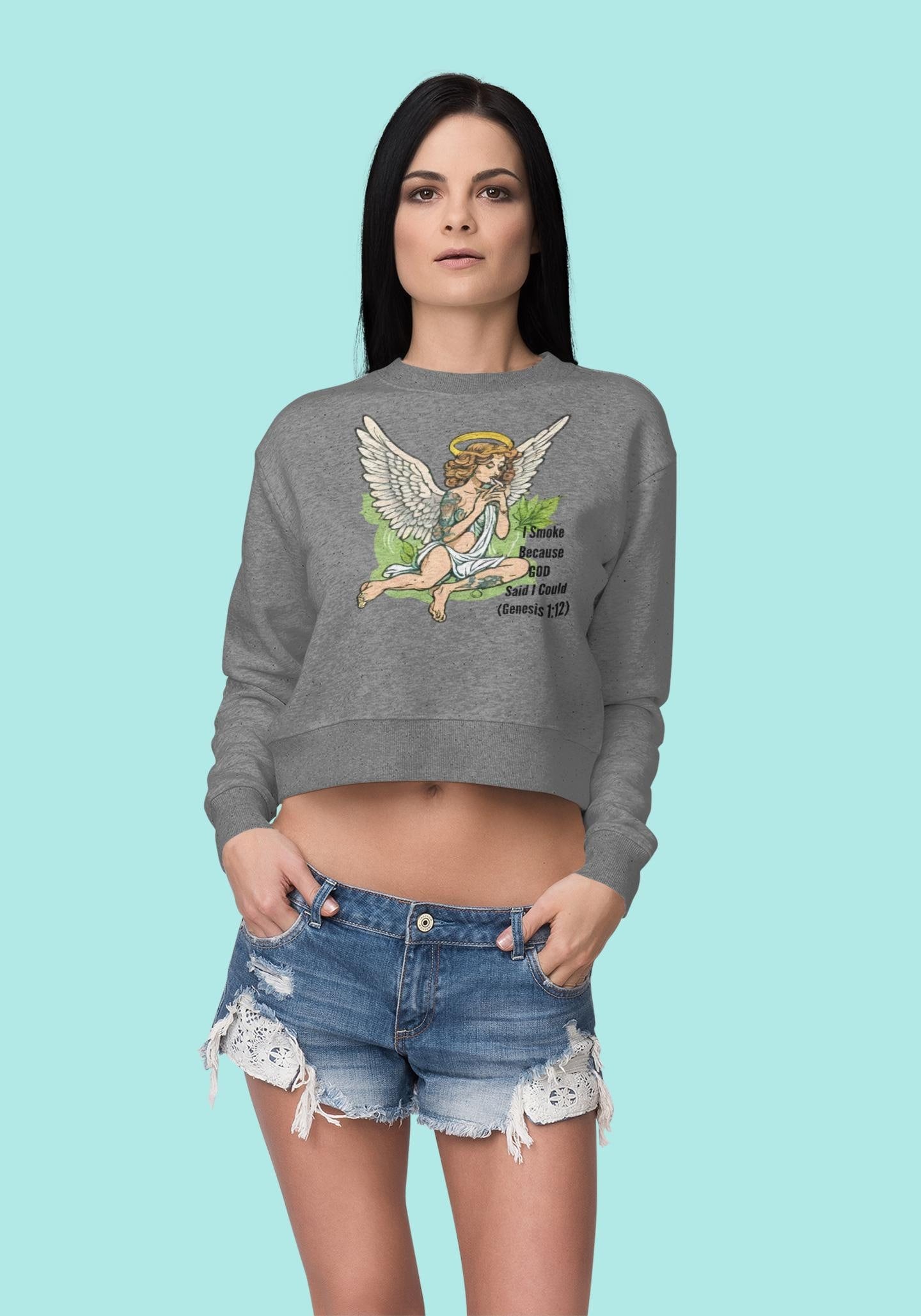 CH Smoking Angel Crop Sweatshirt